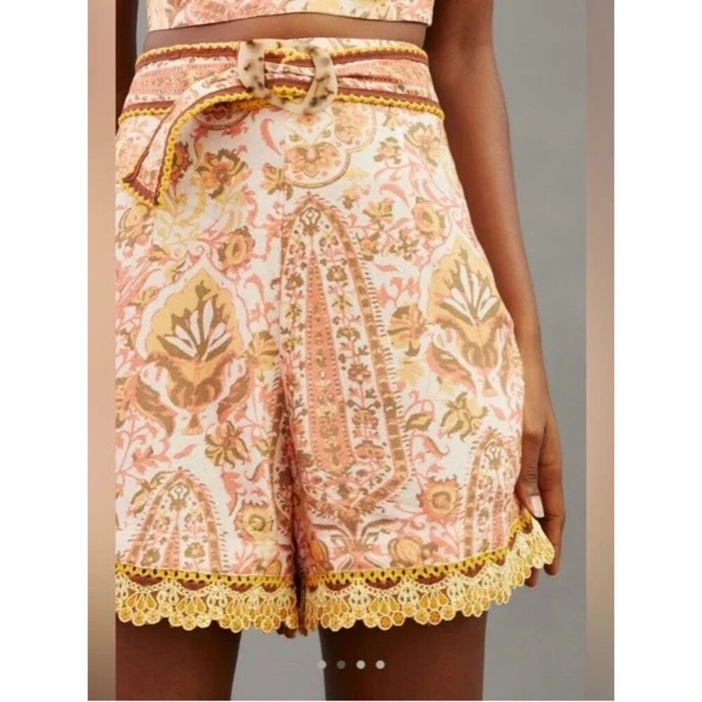 Let Me Be x Anthropologie Floral Let It Be High-Rise Whimsical Shorts Size Small